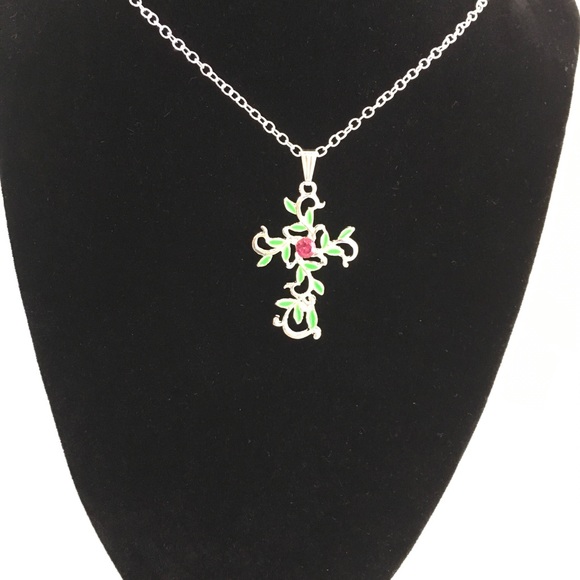 Fashion Cross Gem Necklace - Picture 7 of 7